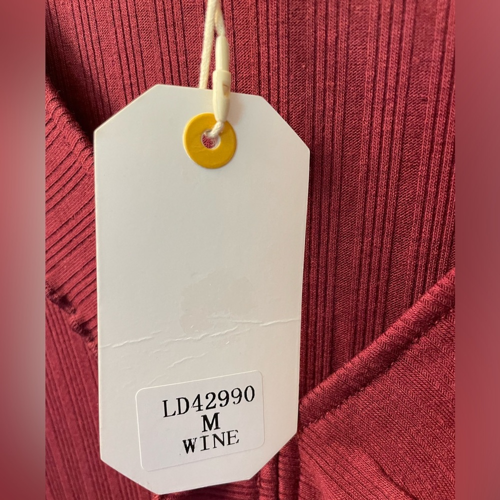 NWT Love Riche Wine Ruffle Dress size medium - Picture 5 of 5